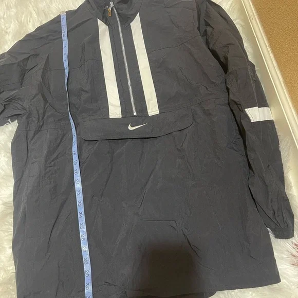 Vtg 90s Nike Center Swoosh Windbreaker Jacket 1/4 Zip Pullover Black Sz XL - Picture 8 of 10